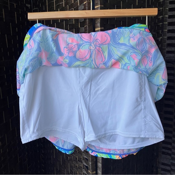 Lilly Pulitzer Luxletic Aila Skort Bennet Blue Surf Gypsea Swim Skirt Sz Large - Picture 11 of 13